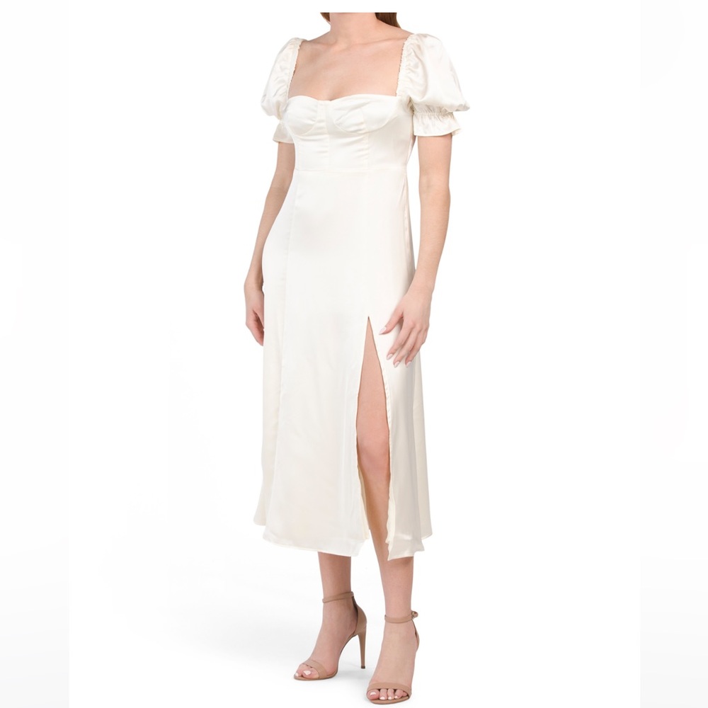 🎉LAST PIECE 🎉WE WORE WHAT Poplin Puff Sleeve Midi Dress - Picture 11 of 11